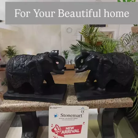 Elephant Statues in Black Marble vs White Marble: Which One to Choose and Why?